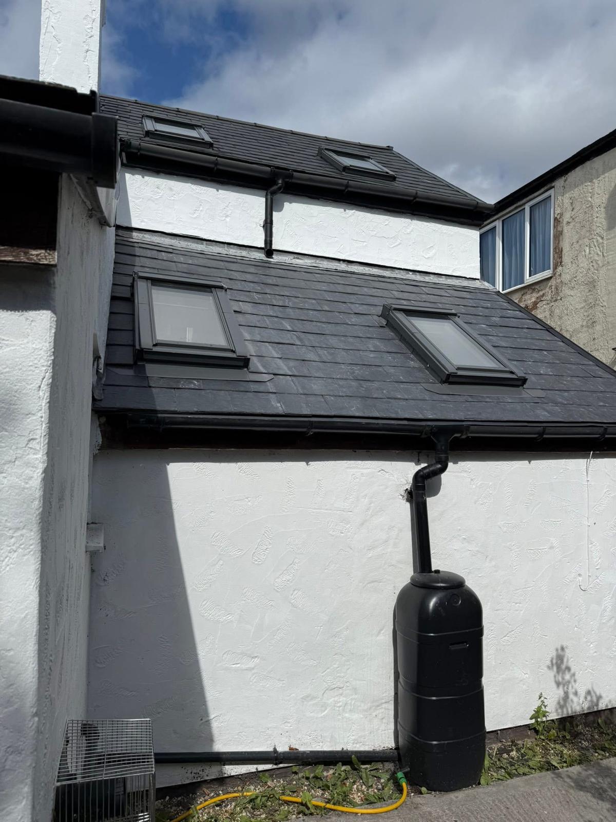 Slate Lower Roof with Skylights